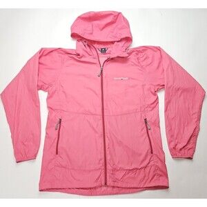 Large Montbell Wind Blast Parka Women's pink zip windbreaker lightweight nylon